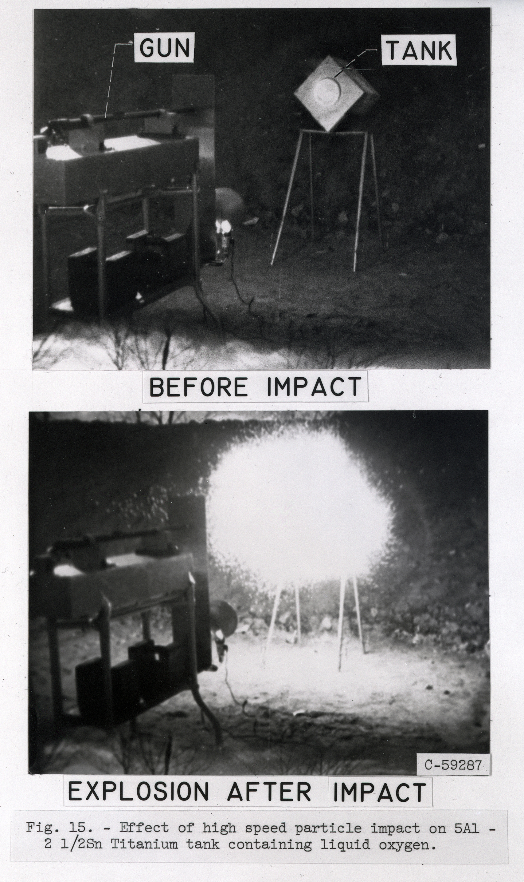 Before and after images of impact test.