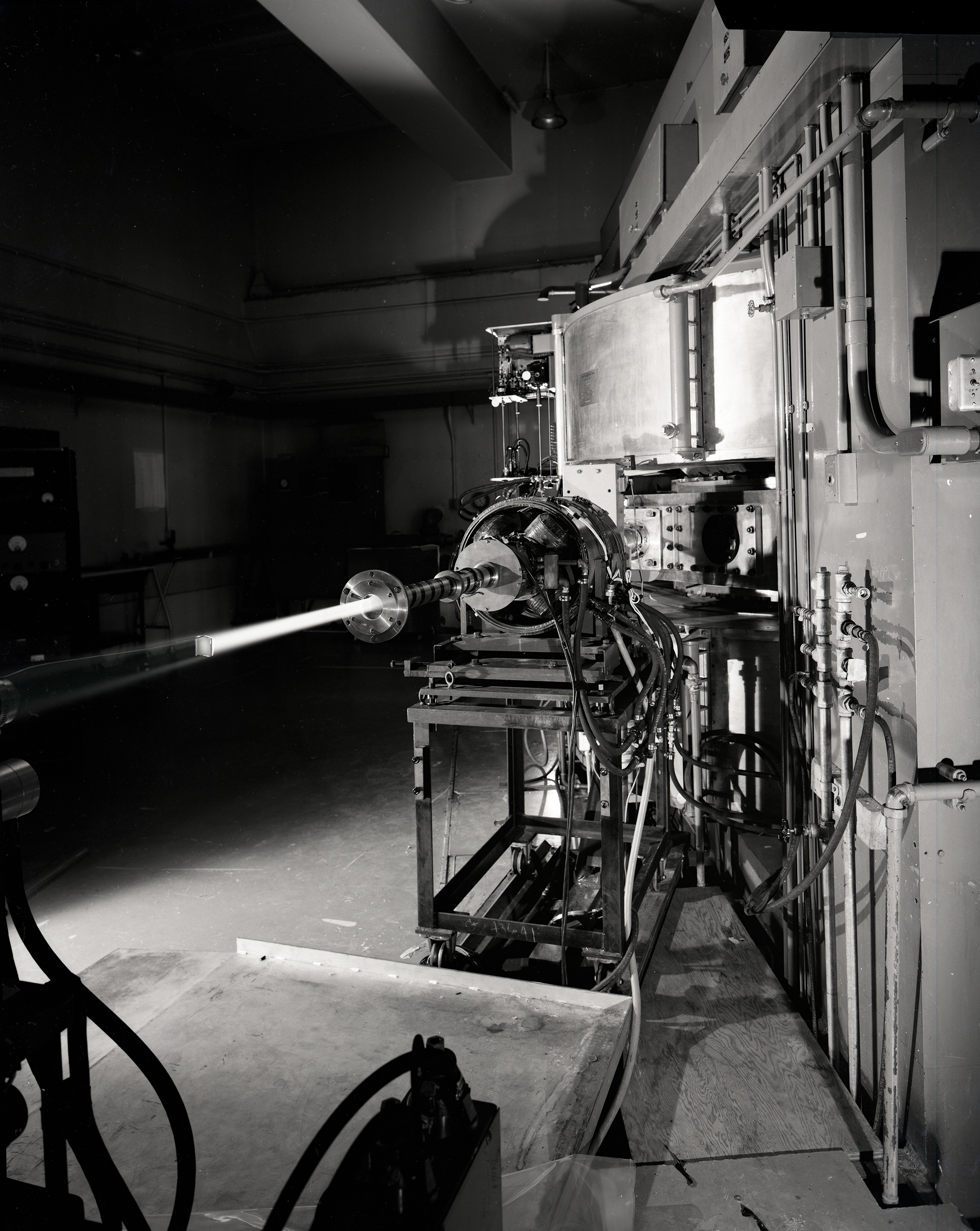 Cyclotron producing beam.