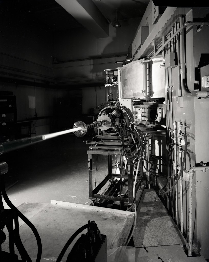 Cyclotron producing beam.