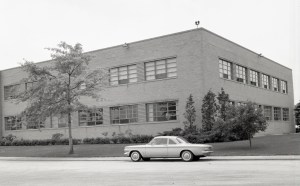 Exterior view of two-story building.