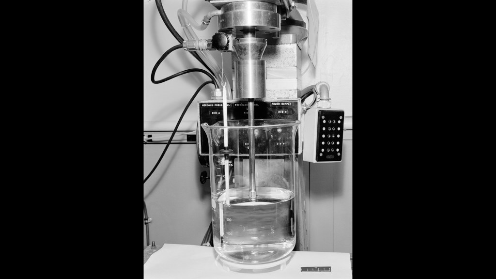 Close up of cavitation test equipment.