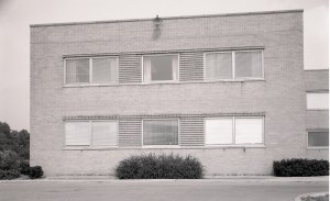 Exterior view of two-story building.