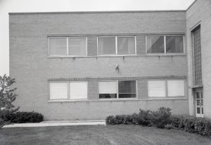 Exterior view of two-story building.