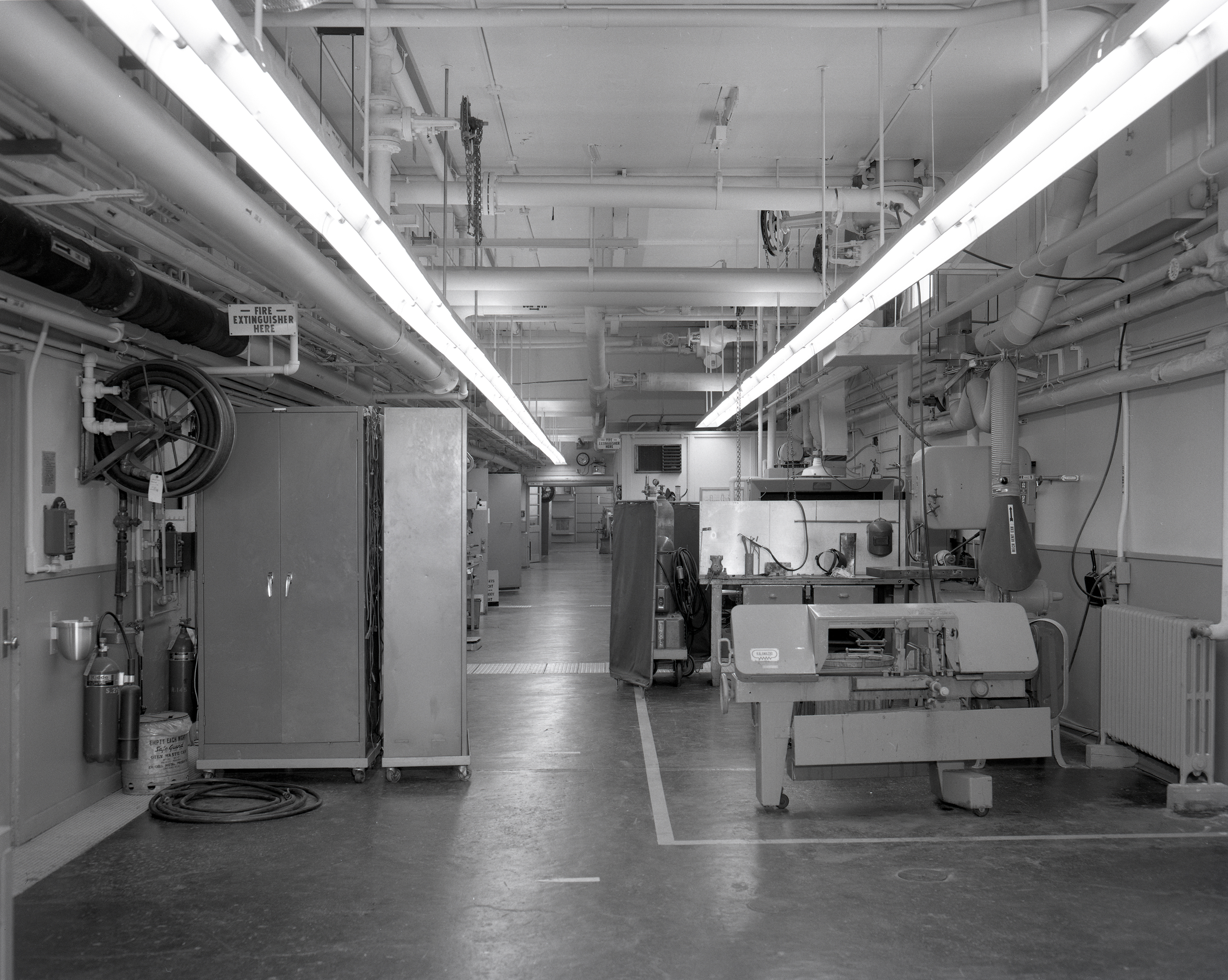 View from the north of the main access way in the Special Projects Laboratory.