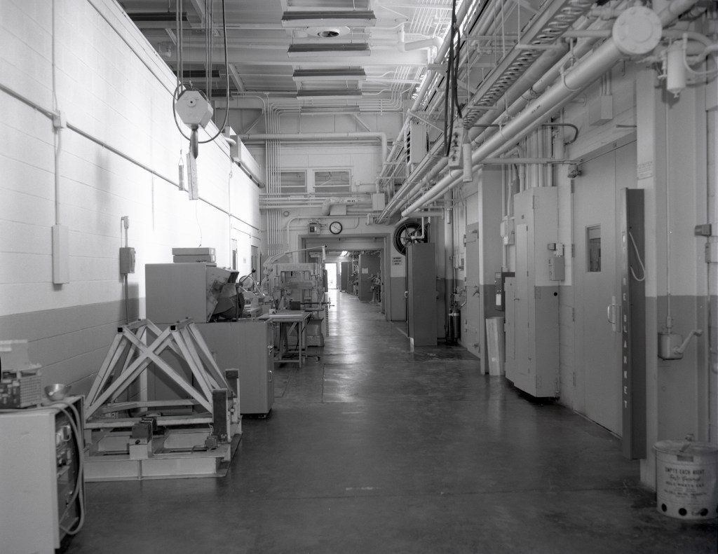 View of hallway and test cells in northern portion of the SPL.