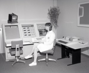 Nurse at control panel