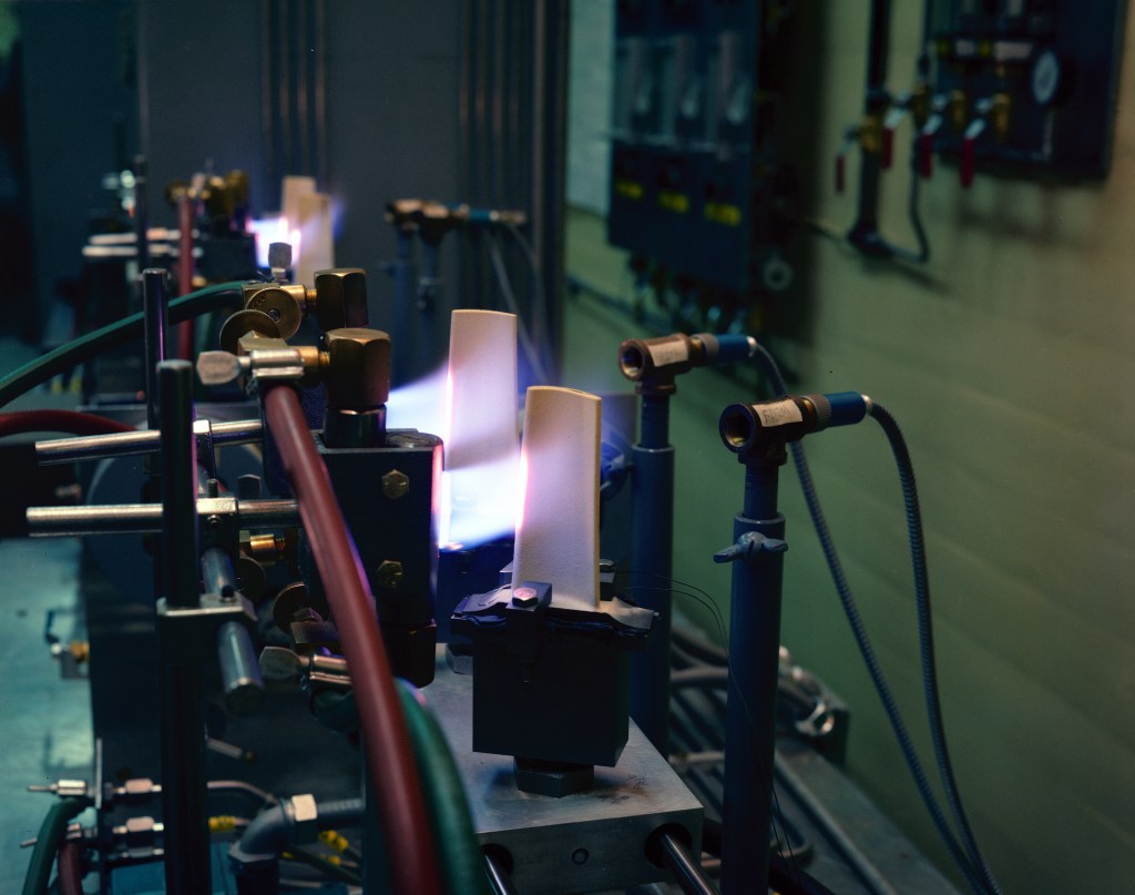 Three burner rigs firing horizontally.