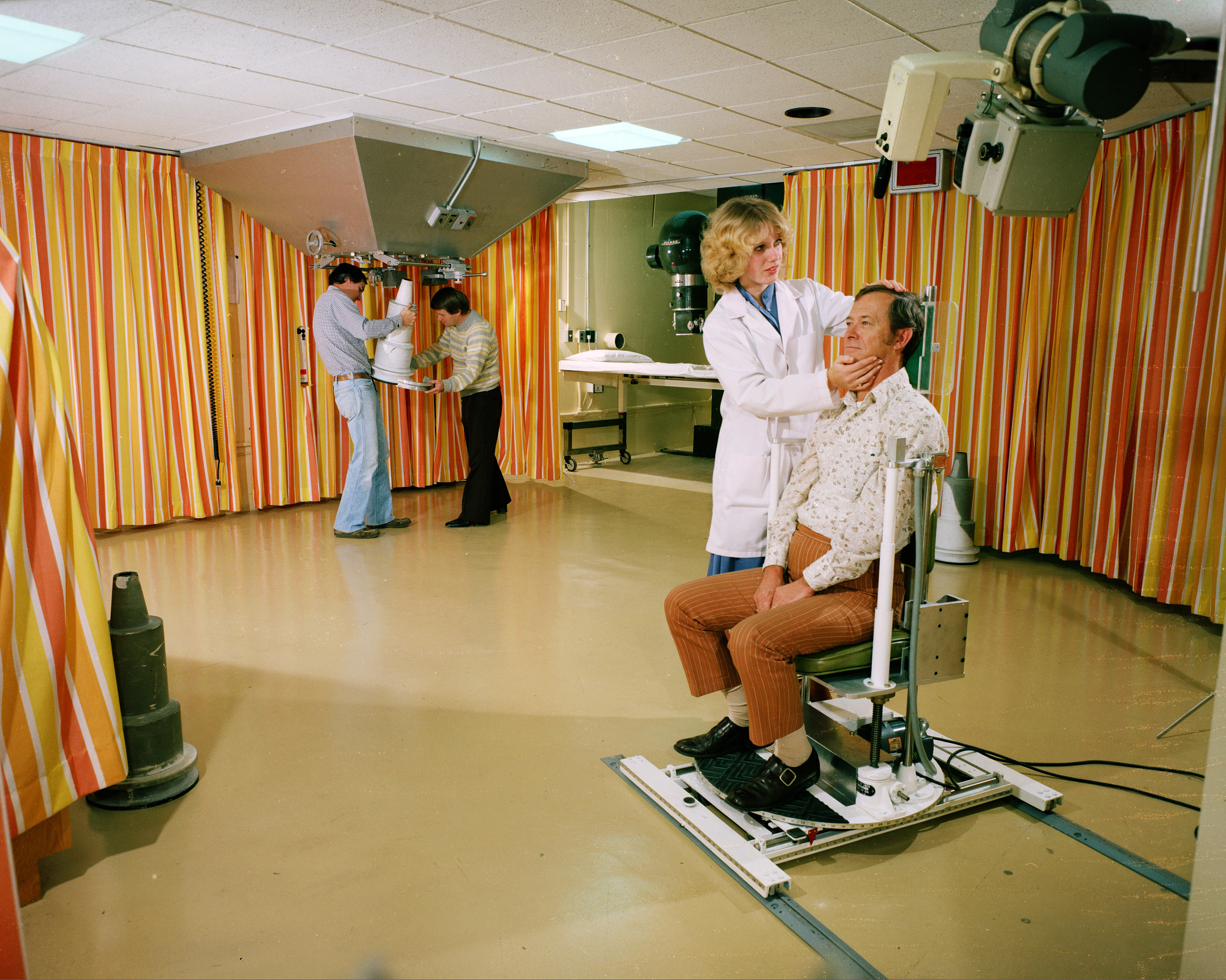 Hospital technician in therapy room.