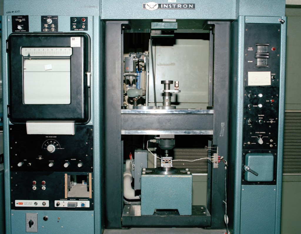 Close up of materials test equipment.