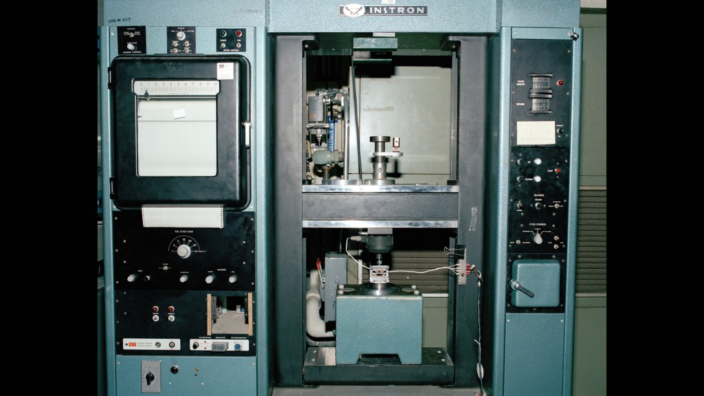 Close up of materials test equipment.
