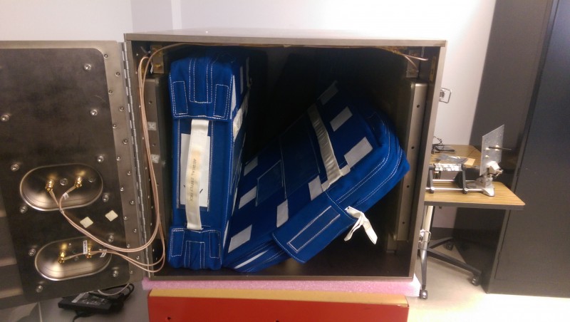 Inside a MCT locker, antennas designed to pick up the Radio Frequency IDentification (RFID).