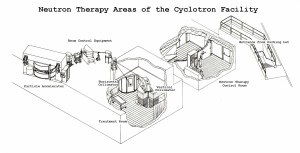 Diagram of neutron therapy areas.