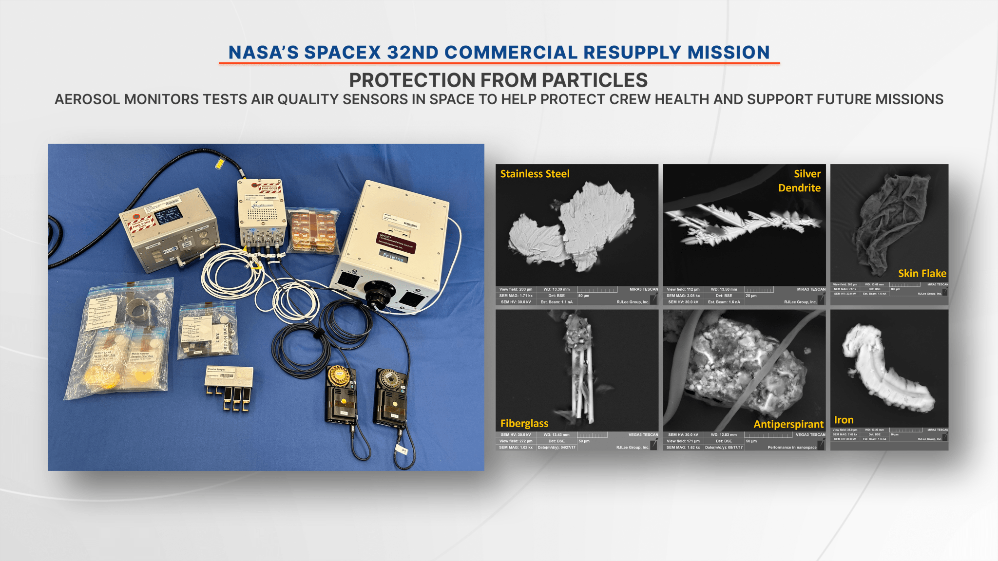 The Aerosol Monitors investigation tests three different air quality monitors to determine which is best suited to protect crew health and ensure mission success.