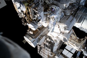 NASA astronaut and Expedition 72 Flight Engineer Butch Wilmore works outside the International Space Station during a five-hour and 26-minute spacewalk. Wilmore swabbed external surfaces searching for microorganisms that may survive and reproduce near vents on the exterior of the orbital outpost.