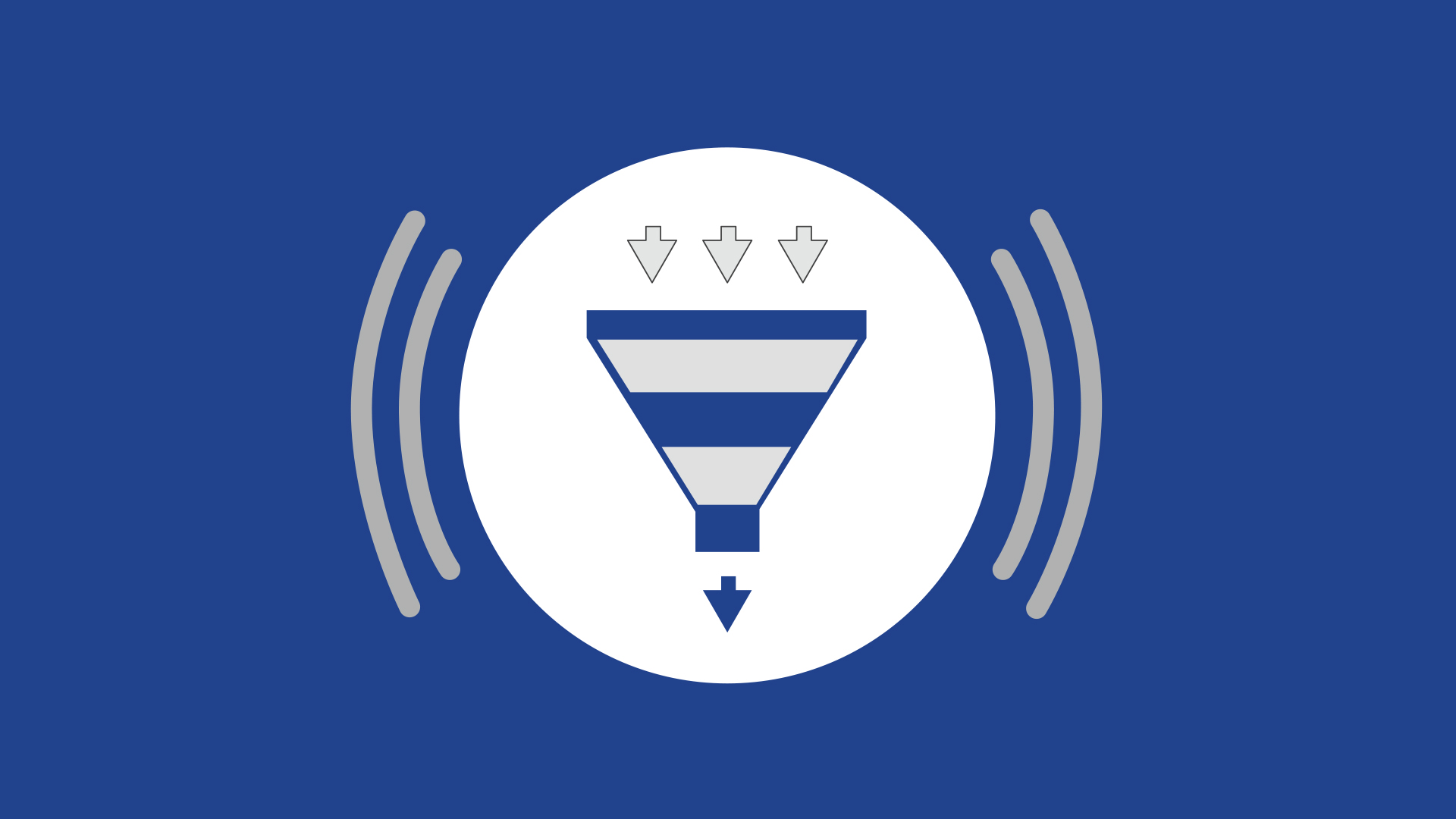 The image depicts a funnel shape with multiple input sources feeding into the funnel from the top and a single unified source leaving the funnel from the bottom. This illustrates the Fuser system, ingesting multiple aviation data sources, and producing a single unified data stream.
