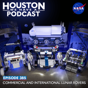 Houston We Have a Podcast Episode 385: Commercial and International Lunar Rovers A display of the three unpressurized rover and one pressurized rover designs.