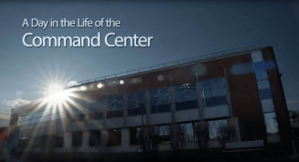 Screen shot from the video showing the FAA Command Center building.