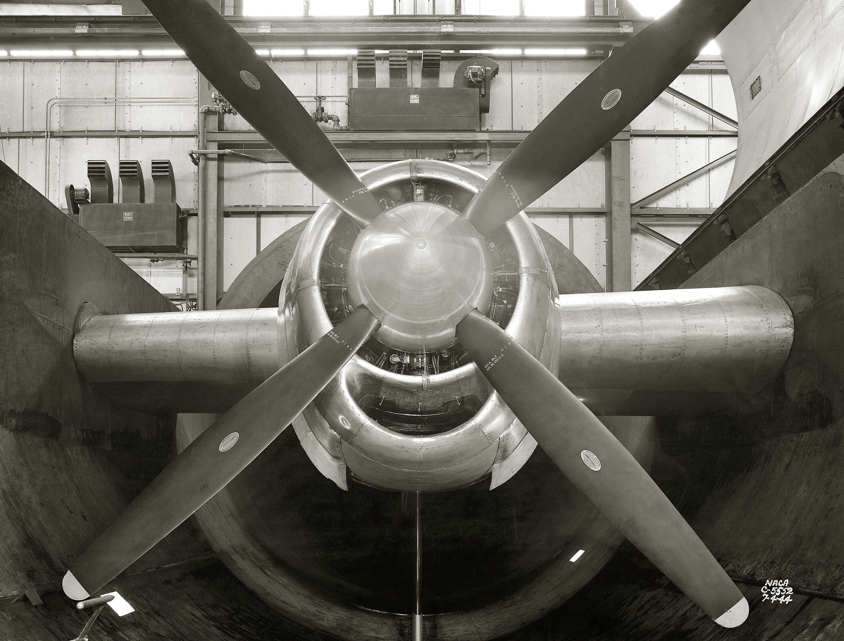 Wright R-3350 Engine for B-29 in Altitude Wind Tunnel test section