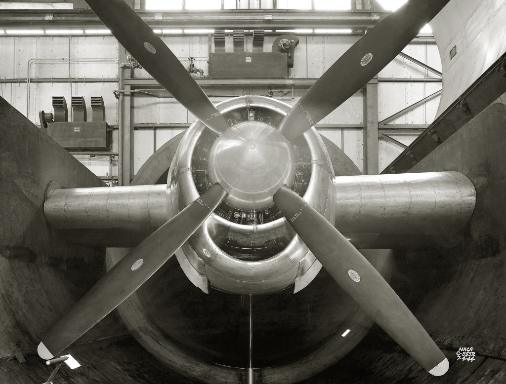 Wright R-3350 Engine for B-29 in Altitude Wind Tunnel test section