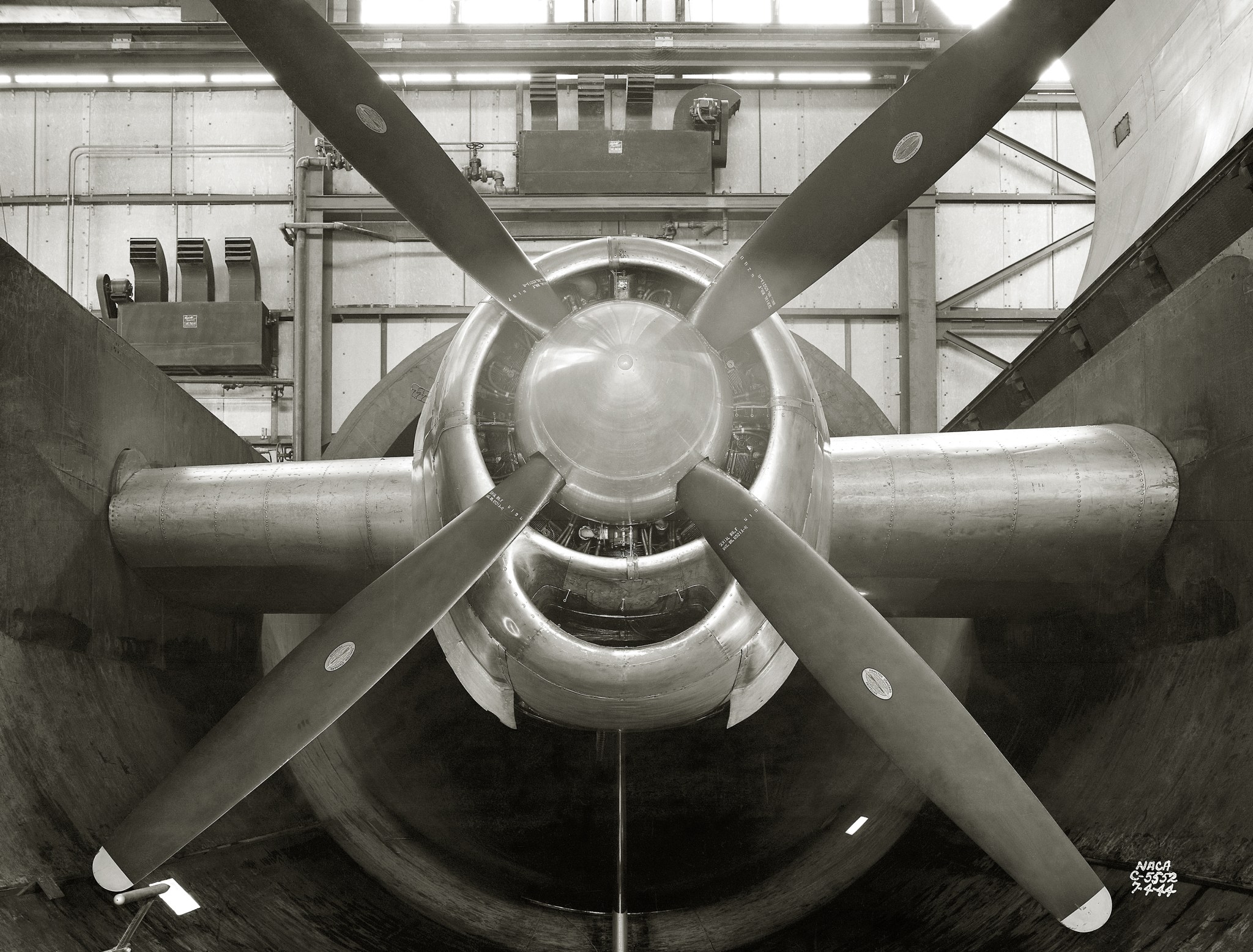 Wright R-3350 Engine for B-29 in Altitude Wind Tunnel test section