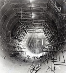 Interior of the AWT during construction.