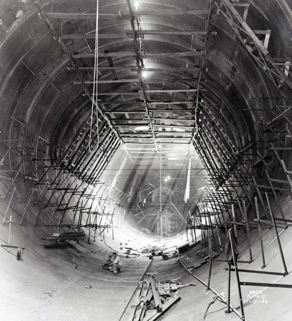 Interior of the AWT during construction.