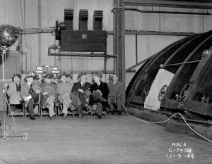 General Arnold and NACA officials tour the Altitude Wind Tunnel