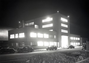 Exterior of the AWT seen from front at night