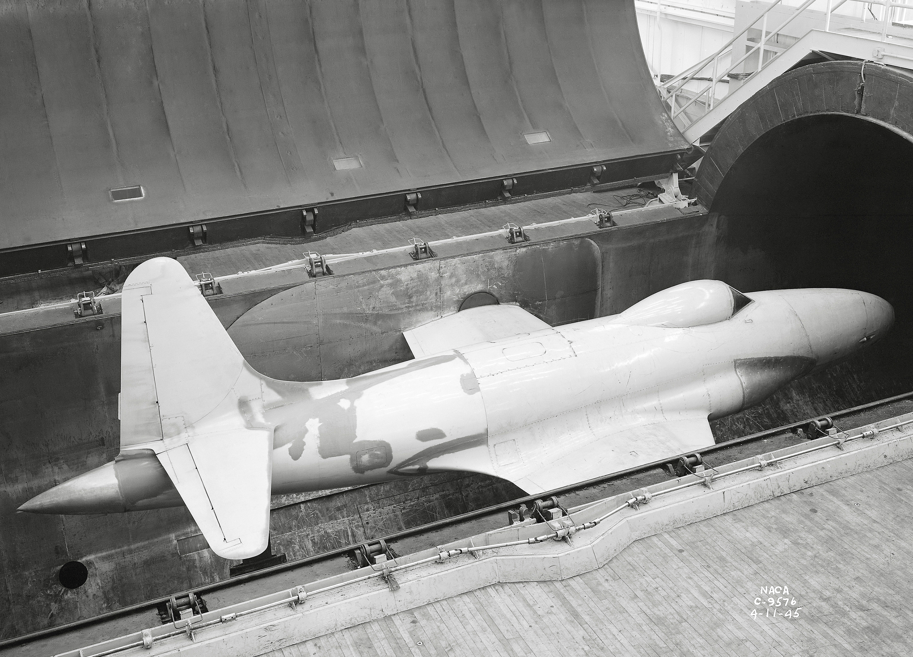 Lockheed YP-80A in Altitude Wind Tunnel Test Section