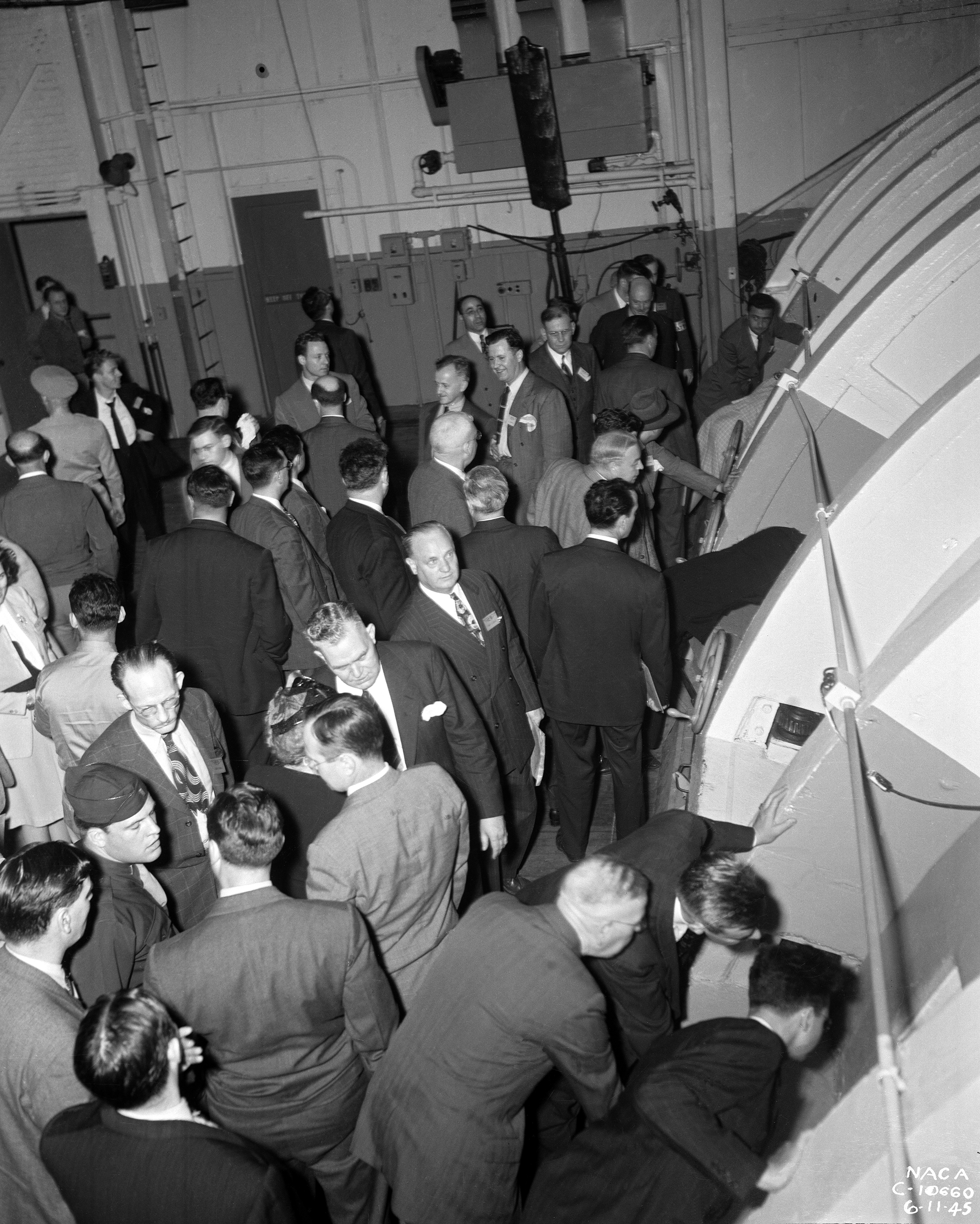 Group of visitors tour AWT Test Section