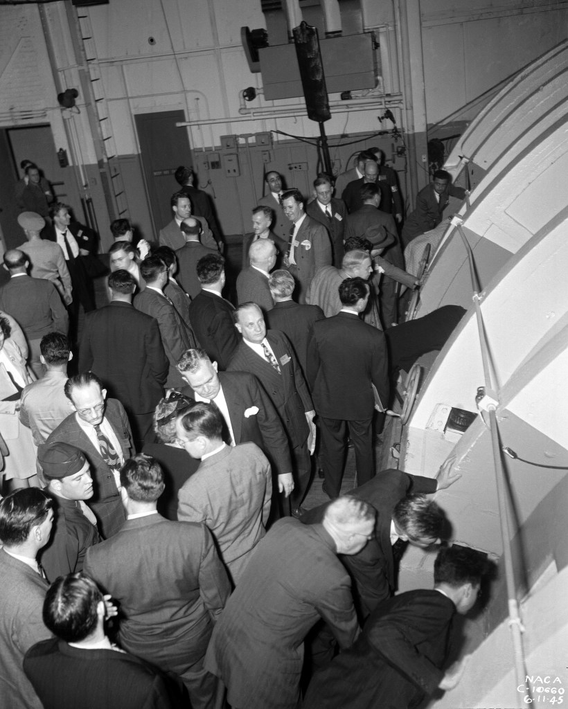 Group of visitors tour AWT Test Section