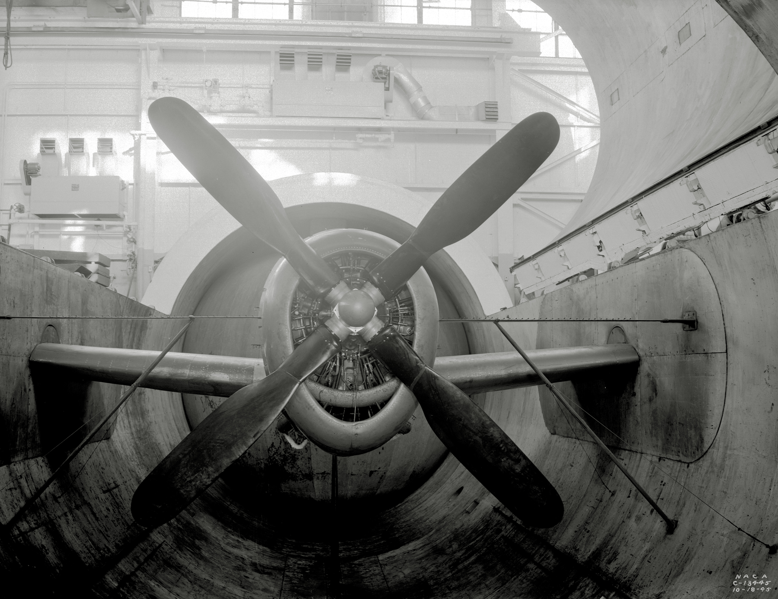 Front view of YP-47M in test section