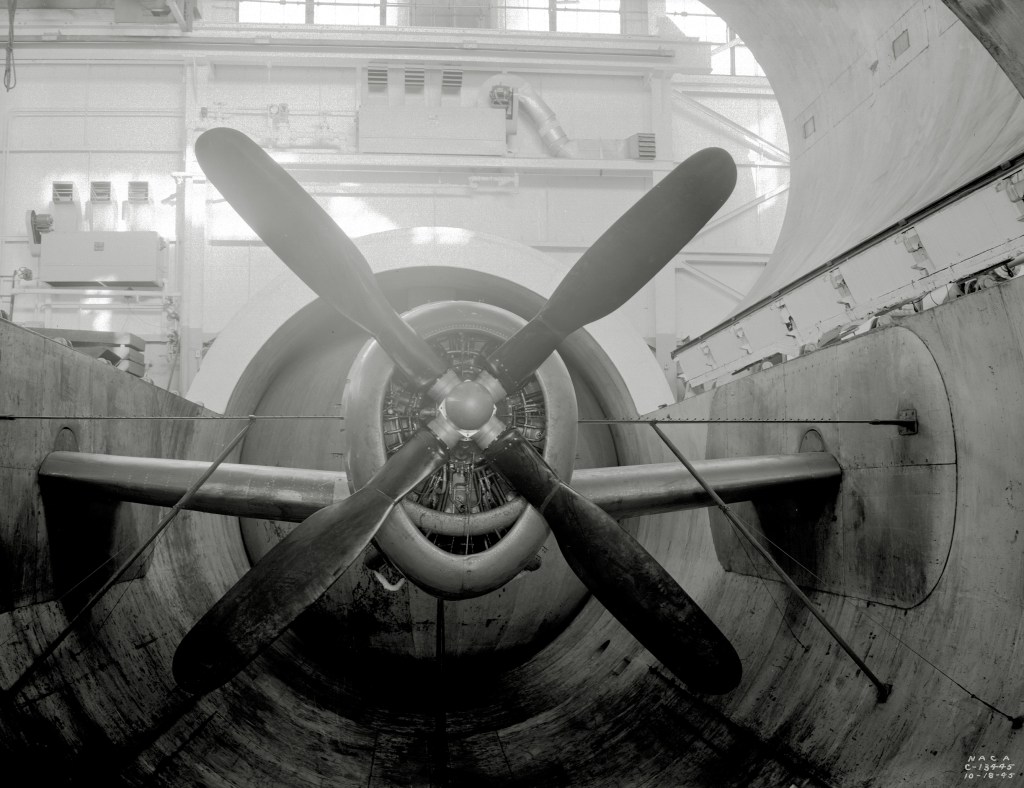 Front view of YP-47M in test section