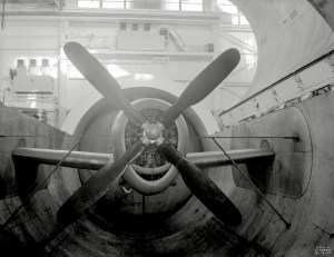 Front view of YP-47M in test section