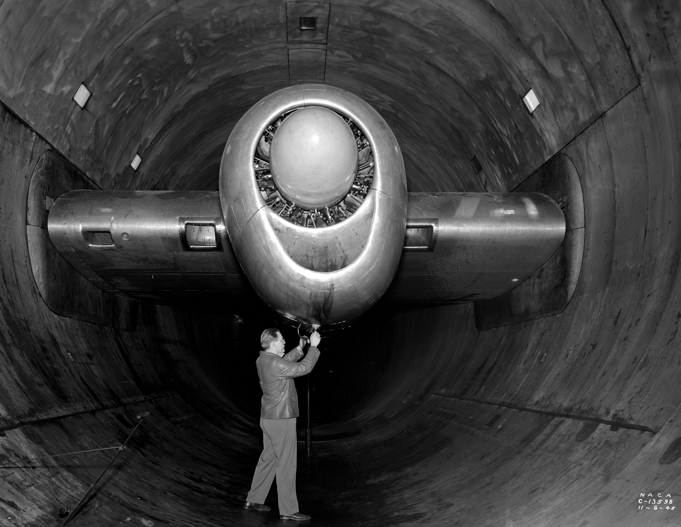 Mechanic with R-4360 in AWT