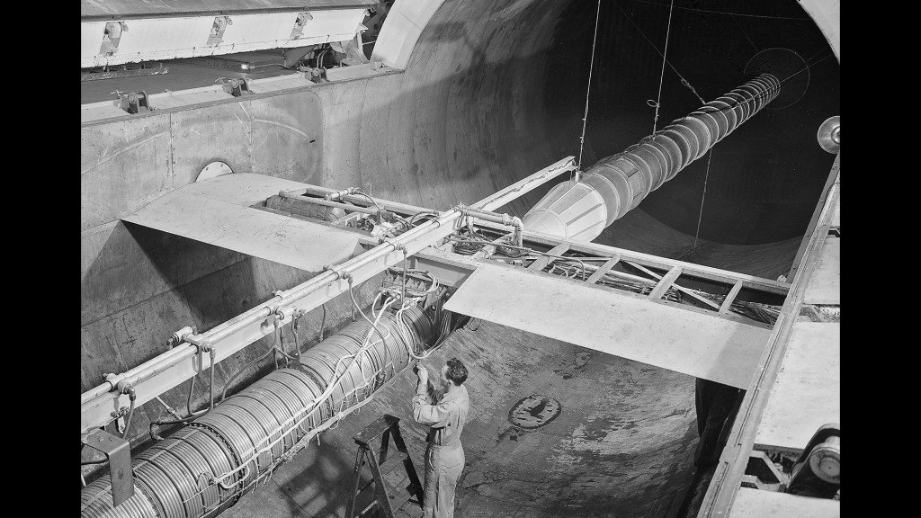Ramjet in test section with air directed to inlet