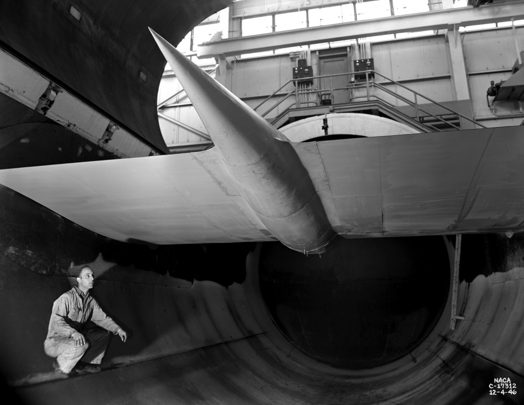 View of TG-100 mounted in AWT test section
