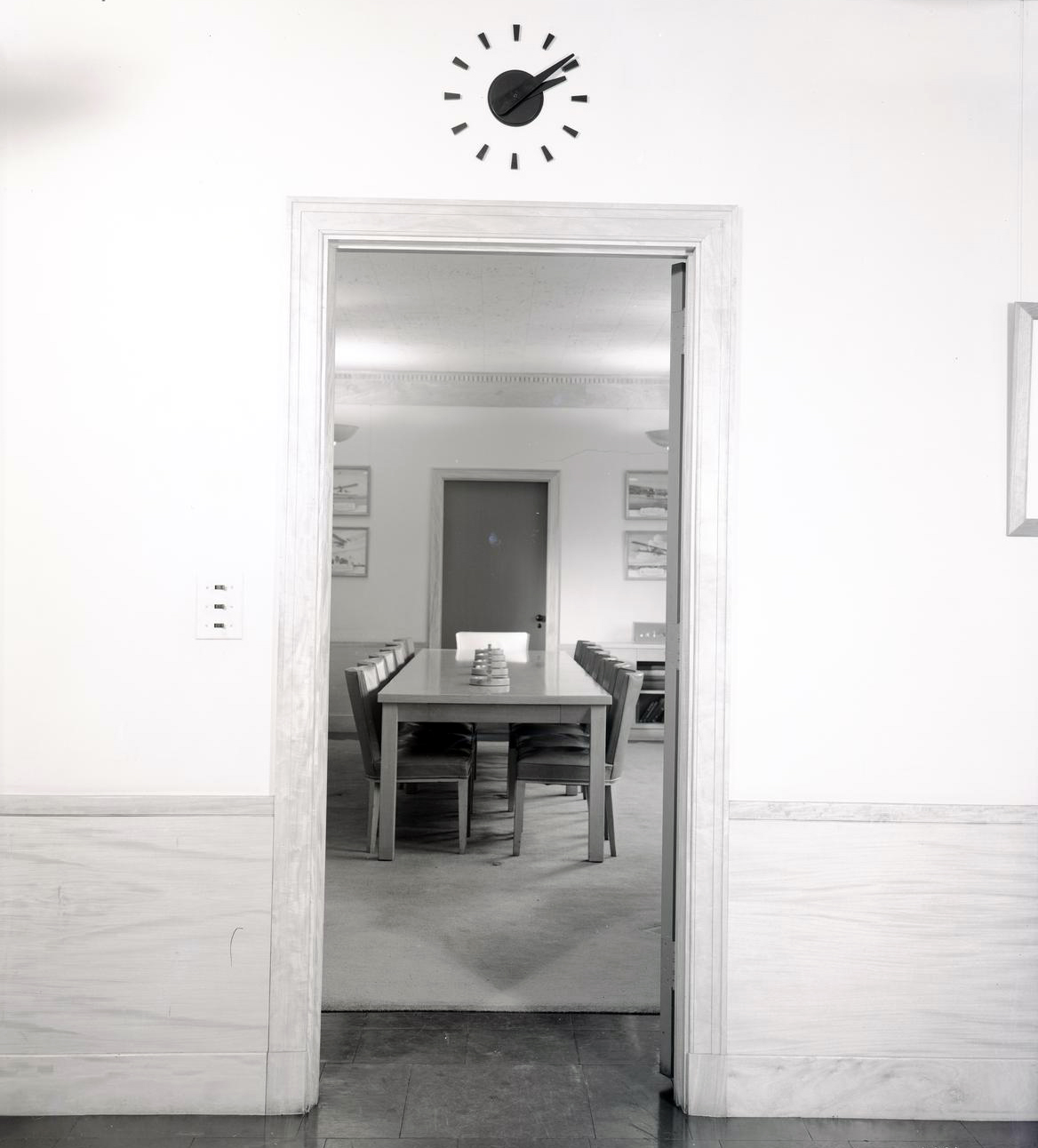 View through door into conference room.