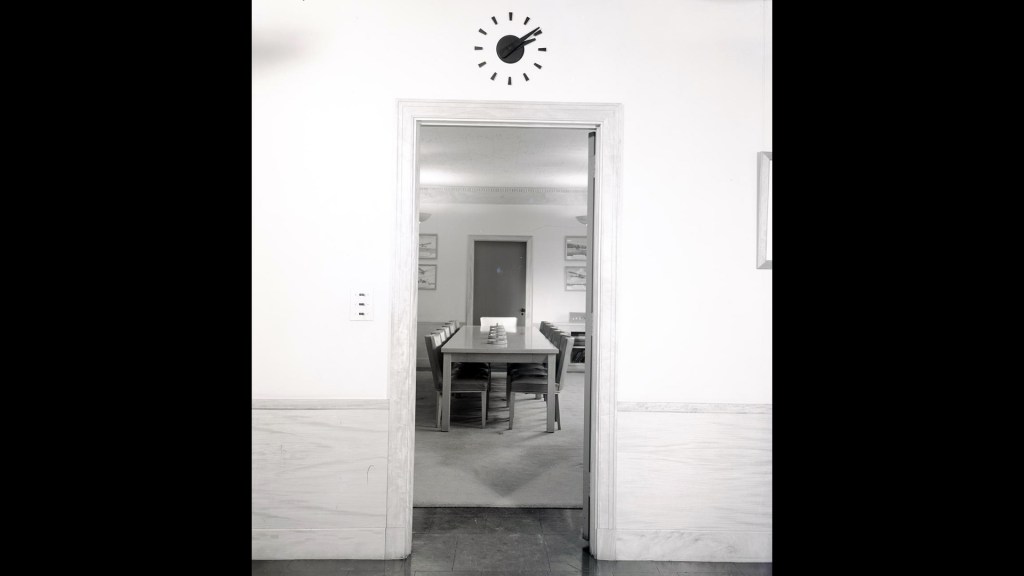 View through door into conference room.