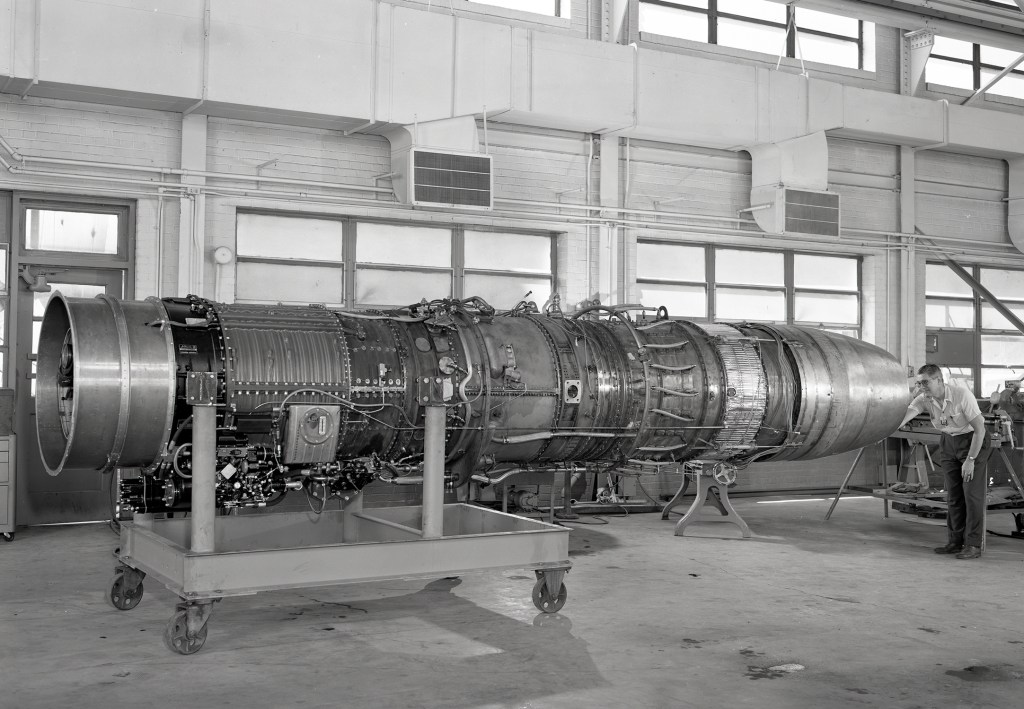 Allison J71 Turbojet in the Altitude Wind Tunnel Shop