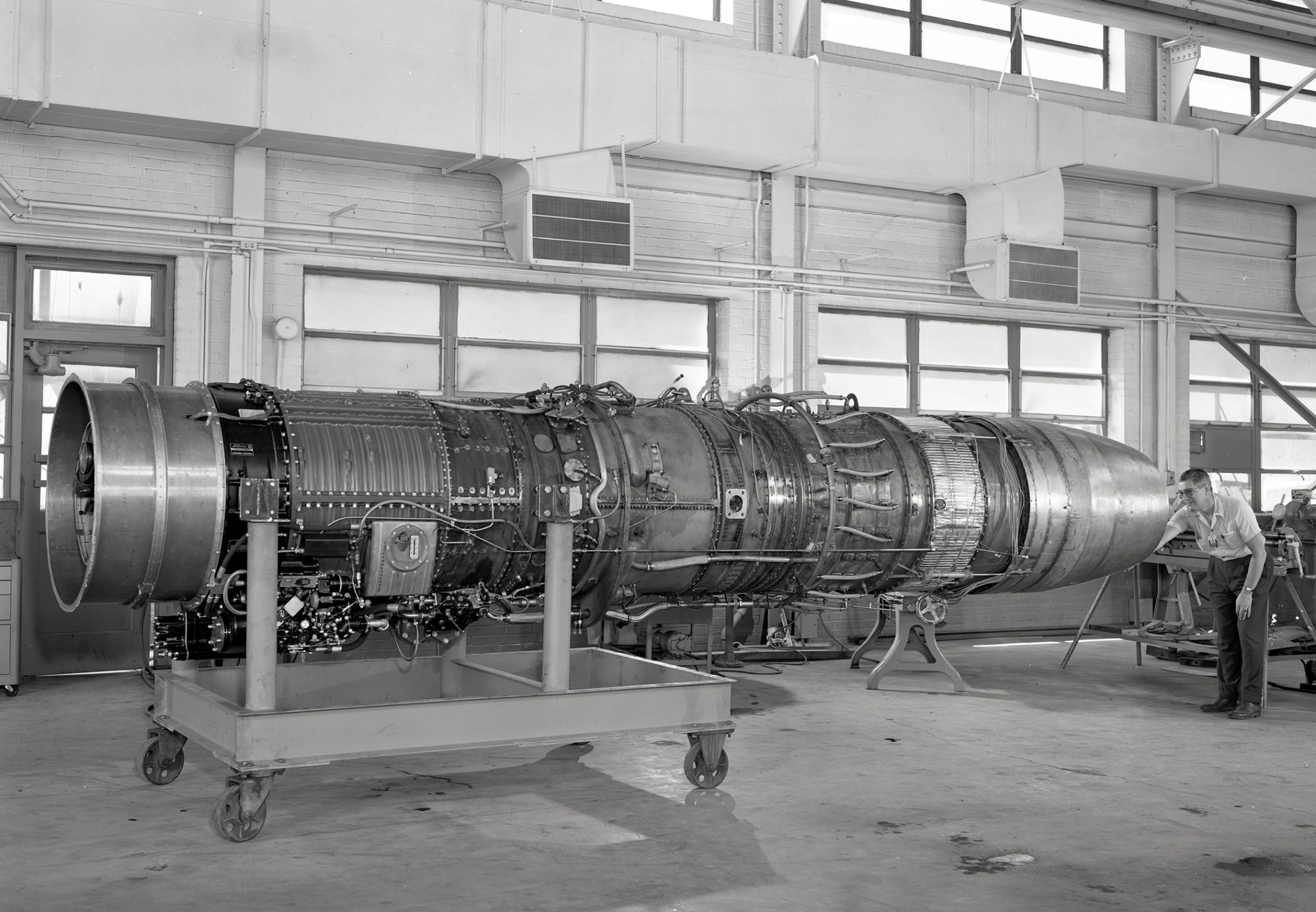 Allison J71 Turbojet in the Altitude Wind Tunnel Shop