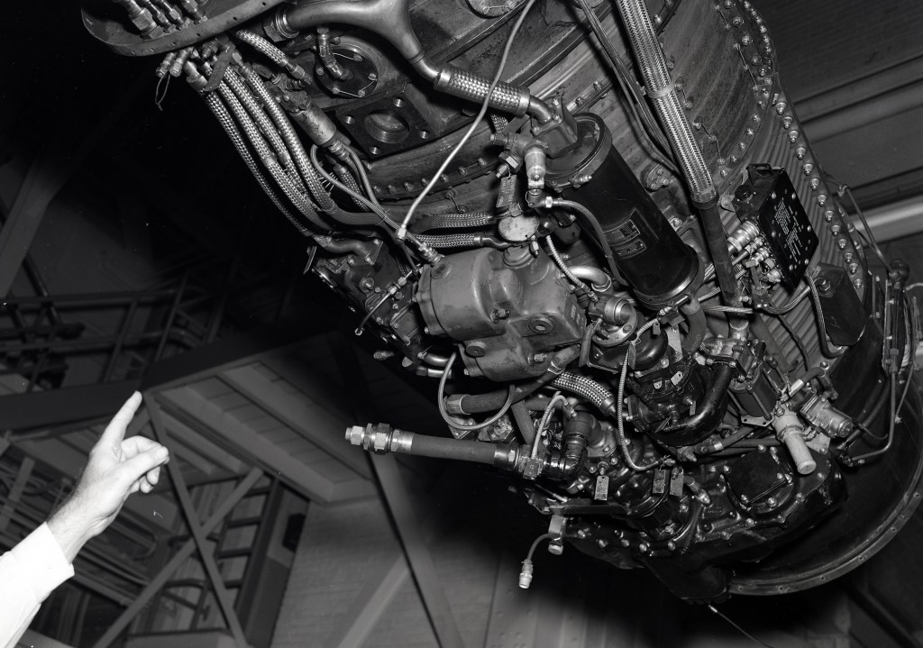 Underneath view of J71 engine.