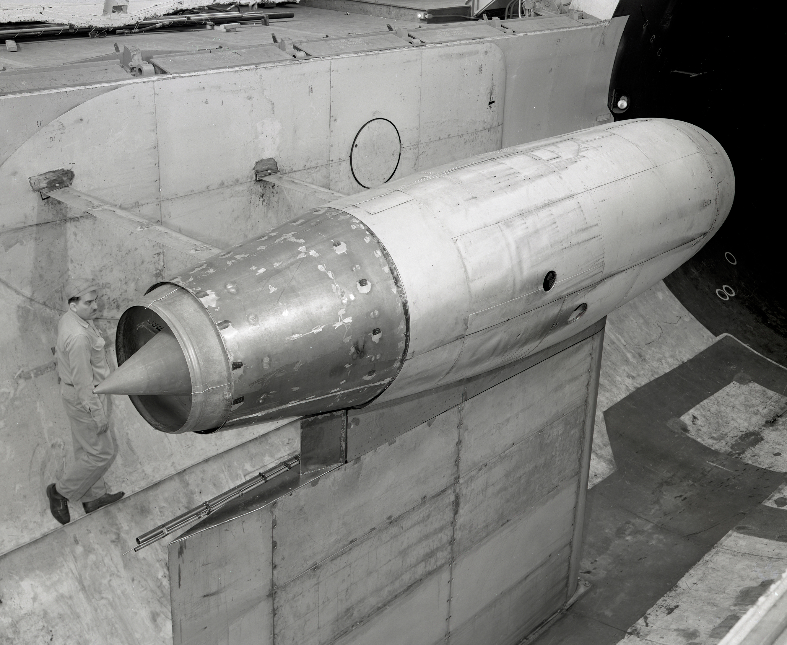 J57 on stand in AWT test section