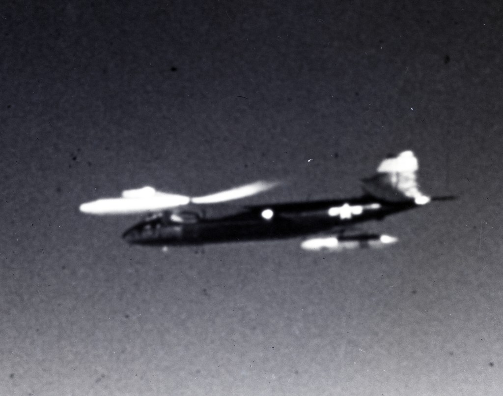 B-57B in flight.