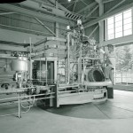 Mechanic working on RETF test stand.