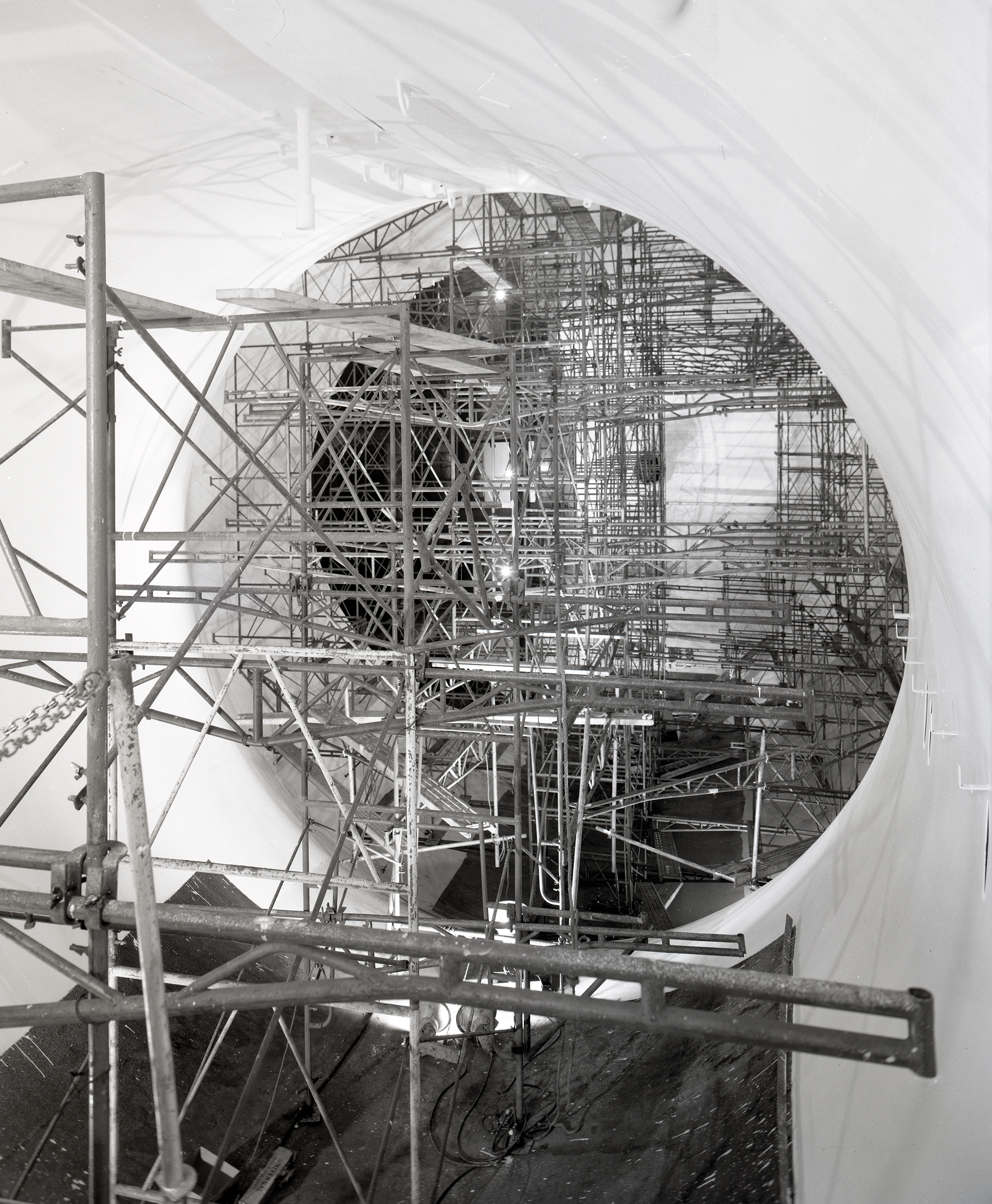 Scaffolding in AWT tunnel section.
