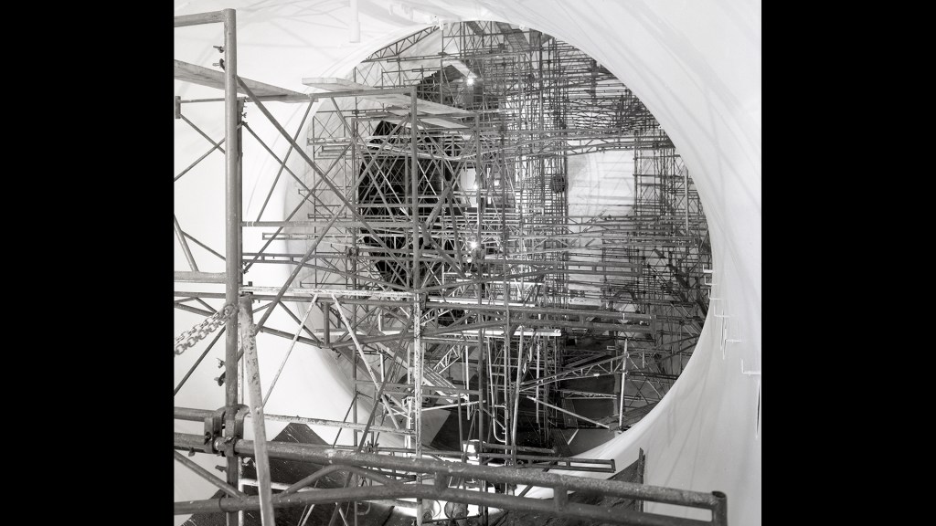 Scaffolding in AWT tunnel section.