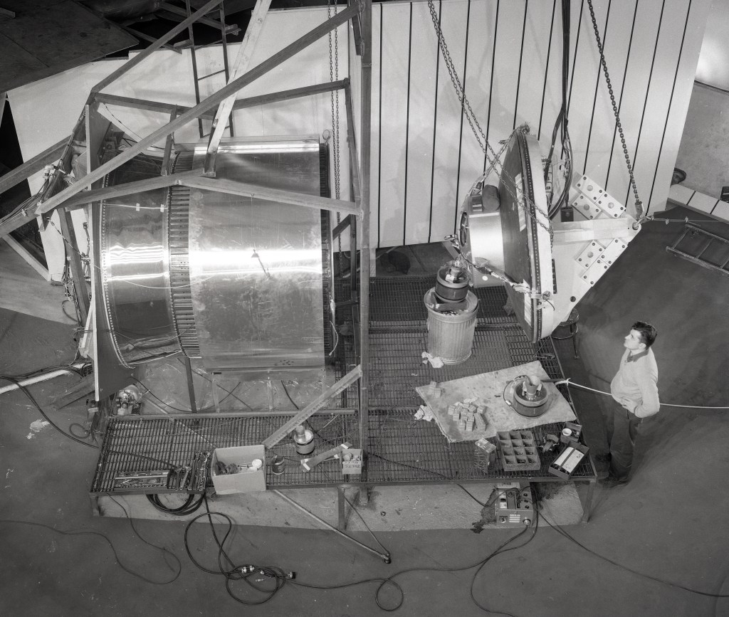 A technican prepares a simulated Redstone vehicle for separation test
