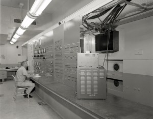 Operator in Space Power Chamber No.2 control room
