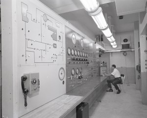 Operator in Space Power Chamber No.2 control room